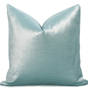 Glisten Velvet Pillow Cover - Sky Blue - Light Blue Pillow - Baby Blue Pillow - Velvet Pillow - Shiny Pillow - Designer Pillow - Blue
