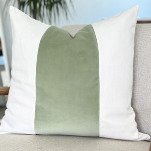 MEZZO Decorative Pillow Cover - Mint Green - Velvet Pillow - Linen Pillow - Sage Velvet Pillow - Throw Pillow - Decorative Pillow