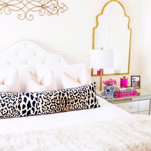 Leopard Velvet Pillow Cover Gold Leopard Pillow Velvet Etsy
