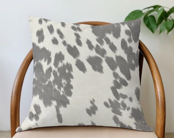 Faux Fur Cow Pillow Cover - Gray