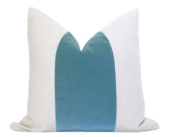 MEZZO Decorative Pillow Cover - Turquoise Velvet Pillow - Linen Pillow - Dark Teal Velvet Pillow - Decorative Pillow - Linen - Throw Pillow