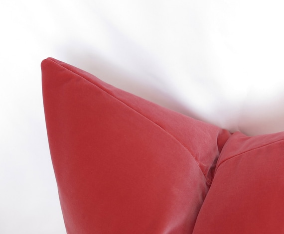 Coral top velvet pillow