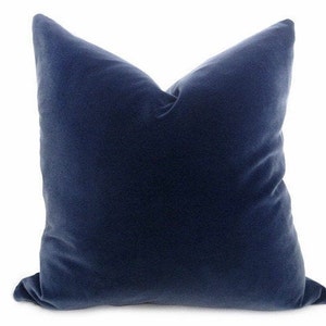 PLUSH Navy Velvet Pillow Cover - Denim Navy - Navy Blue Pillow - Blue Pillow - Blue Velvet Pillow - Decorative Pillow - Solid