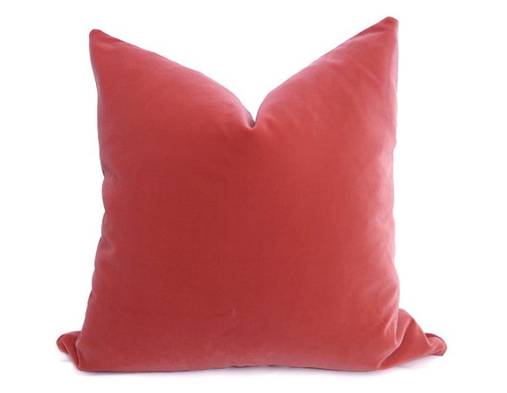 Coral clearance velvet pillow