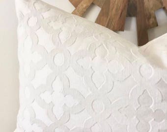 Quatrefoil Pillow Cover - White - Decorative Pillow - More Sizes