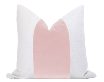 MEZZO Decorative Pillow Cover - Blush Velvet Pillow - Light Pink Pillow - Velvet Pillow - Pink Throw Pillow - Decorative Pillow - Linen