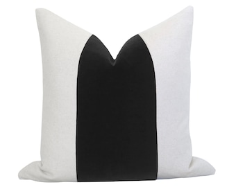 Fodera per cuscino decorativo MEZZO - Nero - Cuscino in velluto - Cuscino in lino - Cuscino in velluto nero - Cuscino decorativo neutro