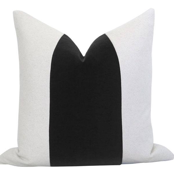 MEZZO Decorative Pillow Cover - Black - Velvet Pillow - Linen Pillow - Black Velvet Pillow - Neutral Throw Pillow - Decorative Pillow