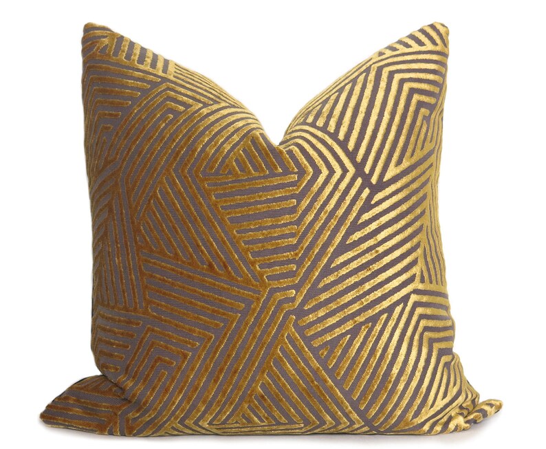 Sun Dial Pillow Cover Gold Cut Velvet Geometric Pillow Etsy
