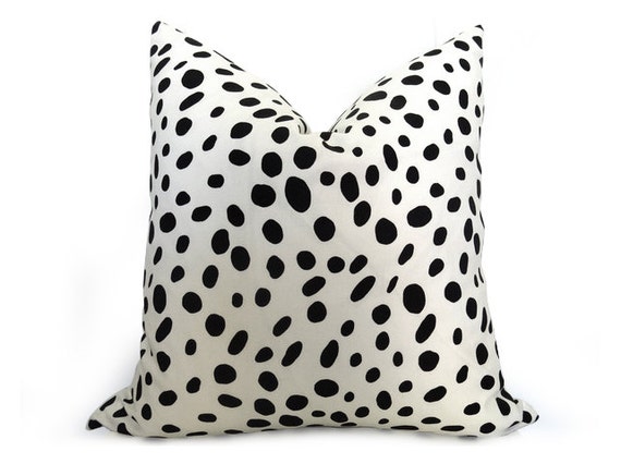 black and white spotted pillow