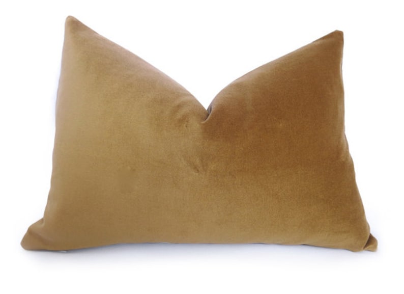 PLUSH Velvet Pillow Cover Gold Gold Pillow Velvet Pillow Lumbar Pillow Decorative Pillow Lumbar Rectangle Washable image 1
