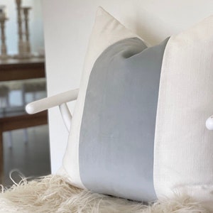MEZZO Decorative Pillow Cover - Dusty Blue - Velvet Pillow - Linen Pillow - Light Blue Velvet Pillow - Throw Pillow - Decorative Pillow