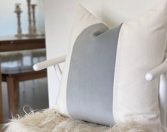 MEZZO Decorative Pillow Cover - Dusty Blue - Velvet Pillow - Linen Pillow - Light Blue Velvet Pillow - Throw Pillow - Decorative Pillow