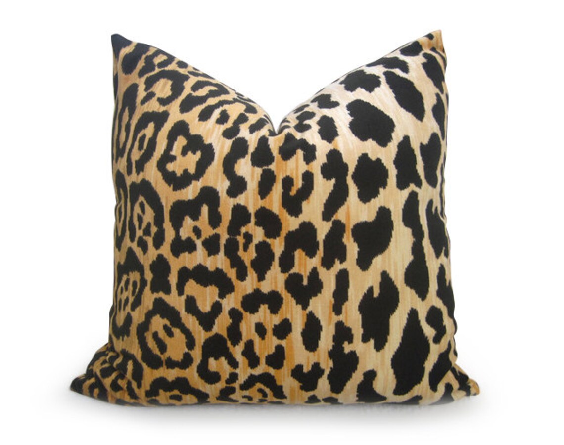 Leopard Velvet Pillow Cover Gold Leopard Pillow Velvet Etsy