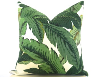 Palm Print Pillow Cover - Palm Leaf Pillow - Green - Dark Green - Light Green - Beverly Hills Outdoor Pillow Cover Beach Patio