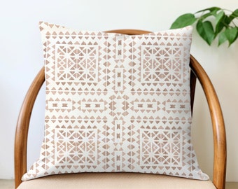 Tile Grid Pillow Cover - Blush