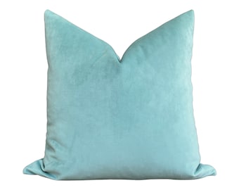 BLISS Velvet Pillow Cover - Aqua - Aqua Velvet - Decorative Pillow - Velvet Pillow - Pillow Cover - Aqua Blue - Blue Pillow