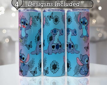 Vaso de acuarela con diseño floral de puntada mágica, delgado, de 20 oz y 30 oz, con diseño de sublimación, solo archivo digital PNG.