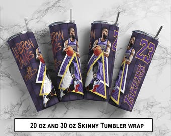 Lebron James Tumbler Wrap Png, 20oz 30 oz tumbler design, skinny tumbler Lebron James sublimation design Digital design only
