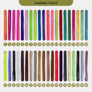 Puede incluir: Imagen que muestra una carta de colores etiquetada como "Colores disponibles". La carta presenta 40 opciones de color diferentes, cada una representada por una l&iacute;nea vertical. Los colores var&iacute;an del naranja al morado, con una variedad de tonos. N&uacute;meros 1-40 debajo.