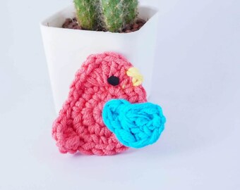 Instant Download PDF crochet pattern little bird applique