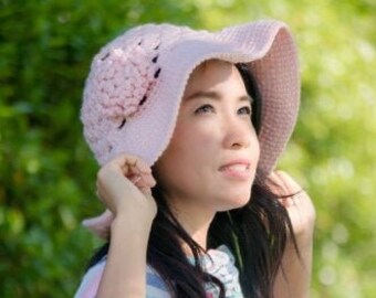 Instant Download PDF crochet pattern seabreeze wide brim sun hat