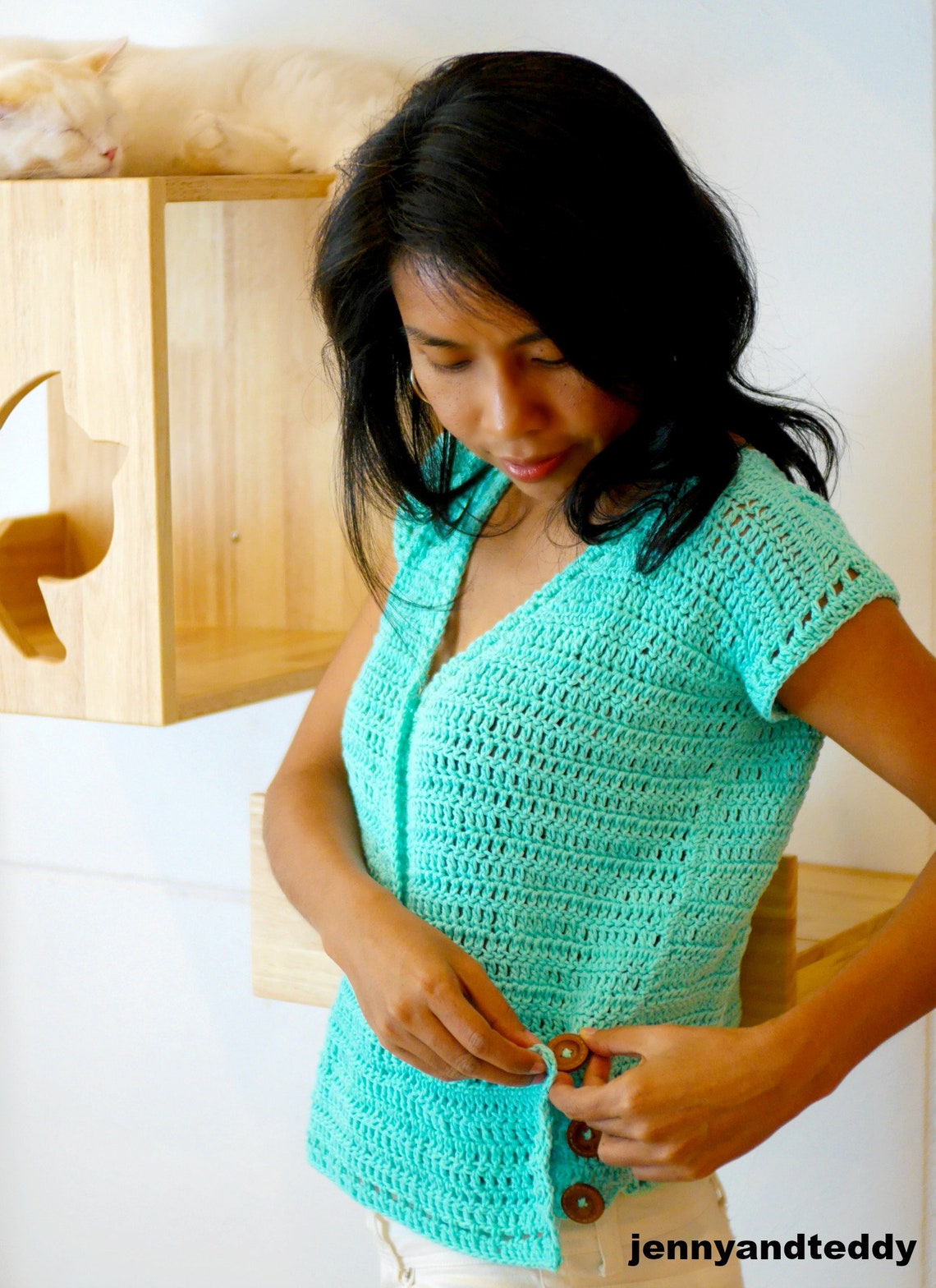 Cute Crochet Criss Cross Wrap Top Easy Pdf Pattern With Video Etsy