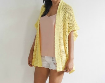 Crochet summer kimono cardigan, lemonade crochet kimono pdf pattern with video tutorial