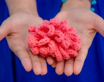 Instant Download PDF crochet pattern flower face scrub applique