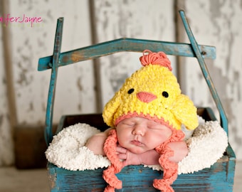 Instant Download PDF crochet pattern little chick hat  -  sizes newborn-1year-etsy