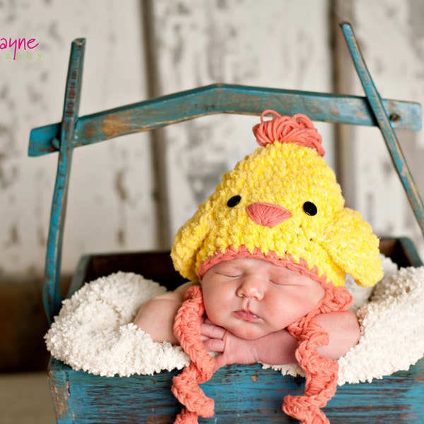Instant Download PDF crochet pattern little chick hat  -  sizes newborn-1year-etsy