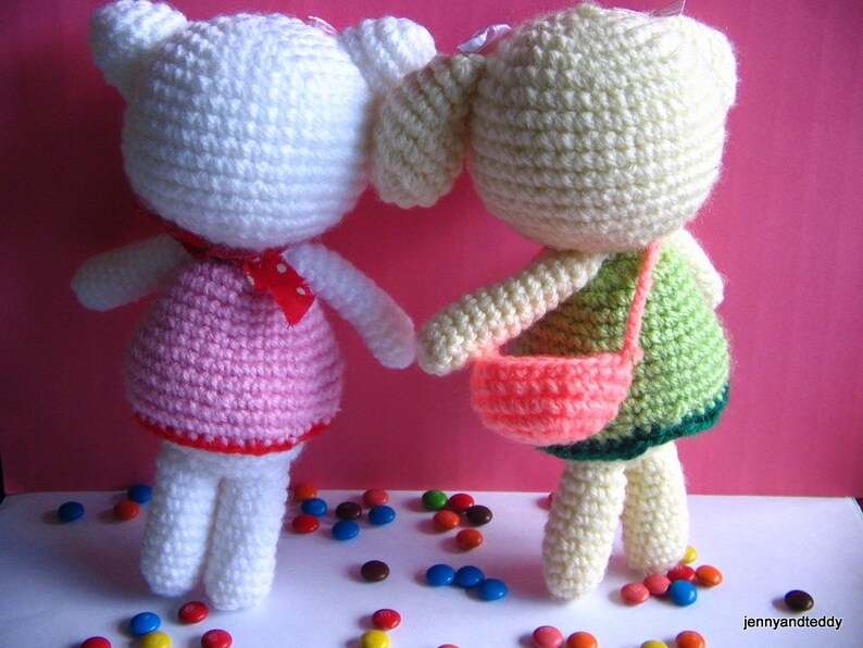 Instant Download PDF amigurumi crochet pattern sweet bear Emma and Emily kitten ,welcome to sell the finished item image 2