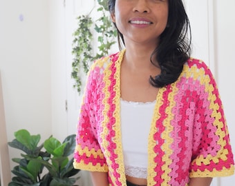 Hexagon cardigan pdf crochet pattern ,Beginner cardigan,pdf, easy crochet pattern,crochet sweater