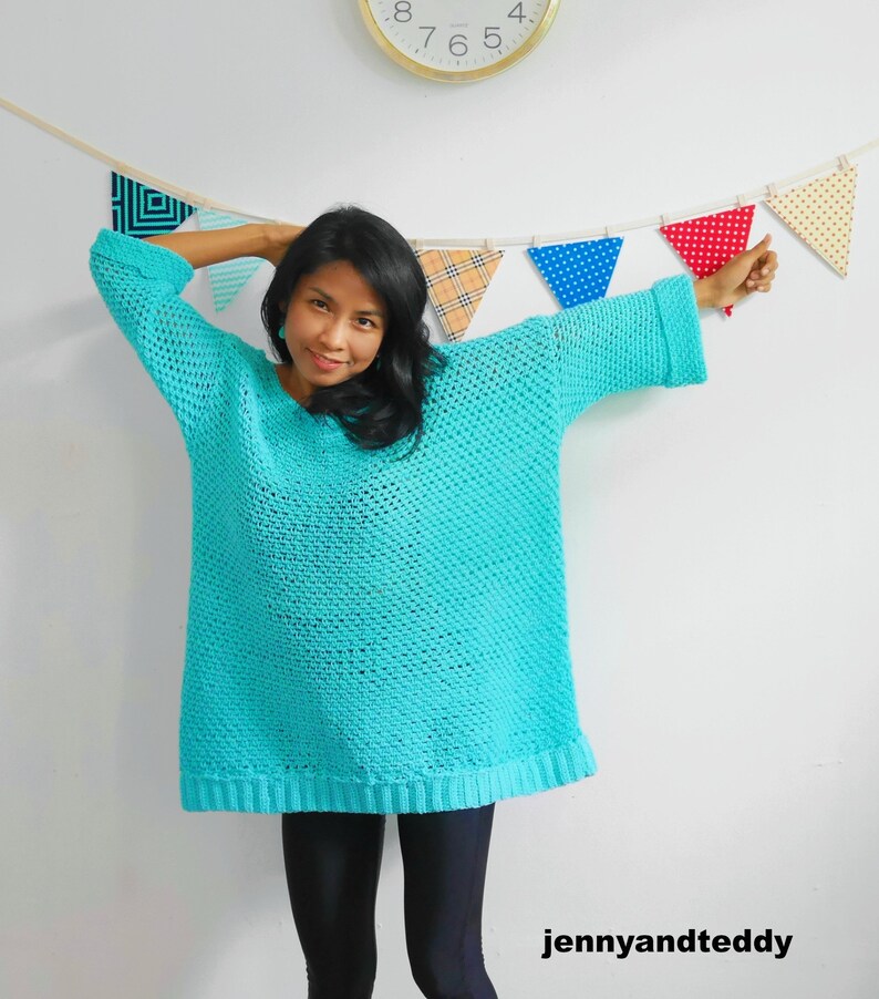 Knit Look Oversize Crochet Sweater Pattern Pdf With Video Tutorial Size