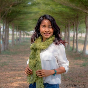 Instant Download PDF crochet pattern long double crochet scarf