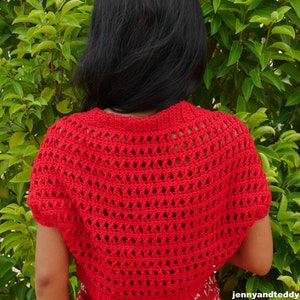 Crochet easy bolero for women with video tutorial, pdf file, summer crochet bolero