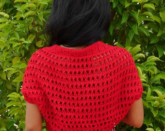 Crochet easy bolero for women with video tutorial, pdf file, summer crochet bolero
