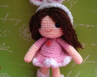 Instant Download PDF  amigurumi crochet pattern  girl -rose-etsy