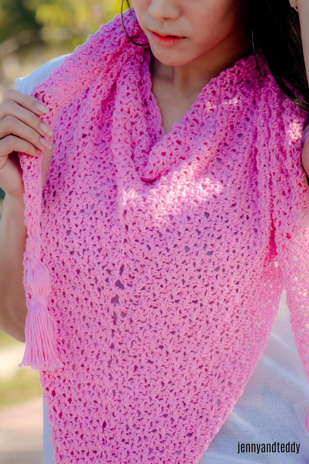 Simple Crochet Triangle Scarf Pdf Pattern With Video Tutorial - Etsy