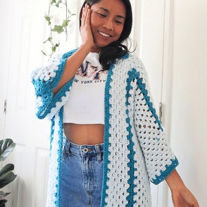 Hexagon Shirt PDF Crochet Pattern • Easy Granny Stitch Top/Cardigan • Beginner-Friendly Pattern with Video Tutorial.