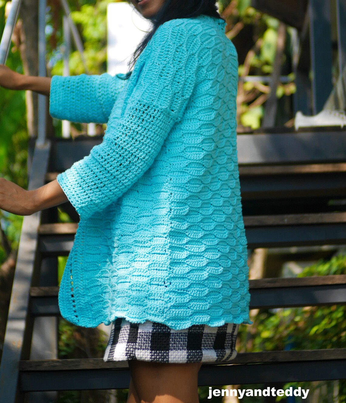 Crochet Leaf Pattern Cardigan main image 0