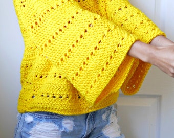 Crochet pullover sweater pattern with video tutorial for any size.