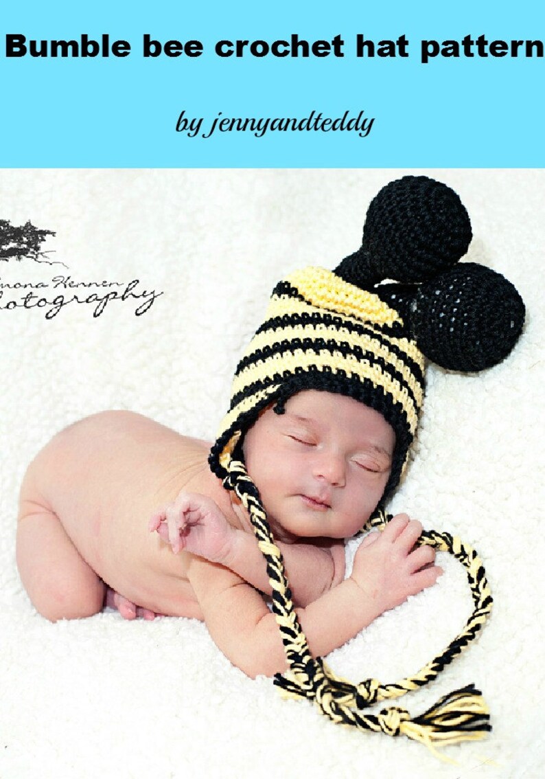Instant Download PDF Crochet Pattern Bumble Bee Hat With | Etsy