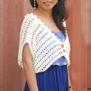 crochet bolero cardigan, easy as pie bolero pdf pattern with video tutorial