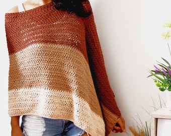 Patrón poncho a crochet para mujer galleta y crema, poncho boho, Patrón Wrap, Patrón chal, Crochet para mujer