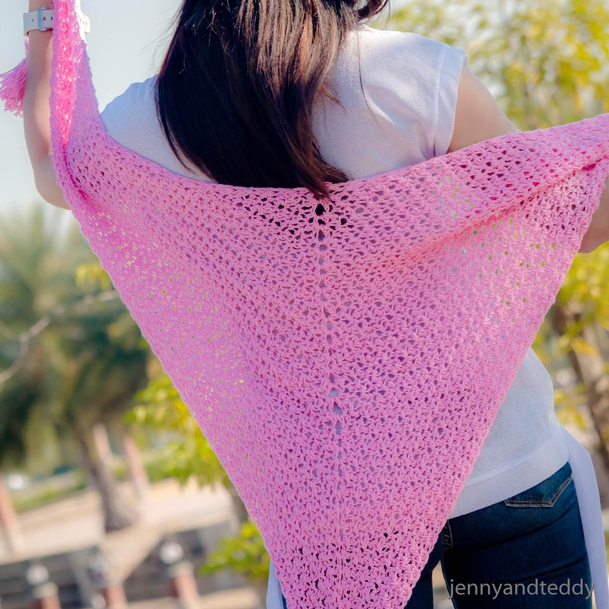 Simple Crochet Triangle Scarf Pdf Pattern With Video Tutorial - Etsy