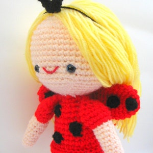 Instant Download PDF  amigurumi crochet pattern lady bug Sofia girl-etsy