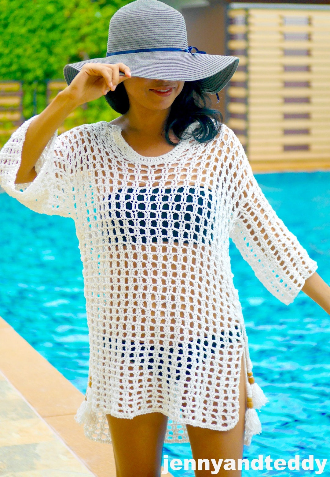 Crochet Beach Cover up Pdf Pattern With Video Tutorial, Crochet Beach Tunic Dress, Crochet Summer Mesh Sweater - Etsy Crochet Beach Cover up Pdf Pattern With Video Tutorial, Crochet Beach Tunic Dress, Crochet Summer Mesh Sweater - Etsy