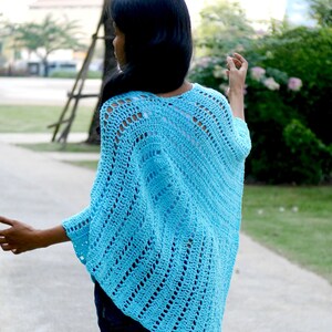 Crochet poncho pattern, Lilly easy poncho, triangle poncho, triangle shawl, easy crochet pattern, crochet sweater, poncho for women, pdf image 3