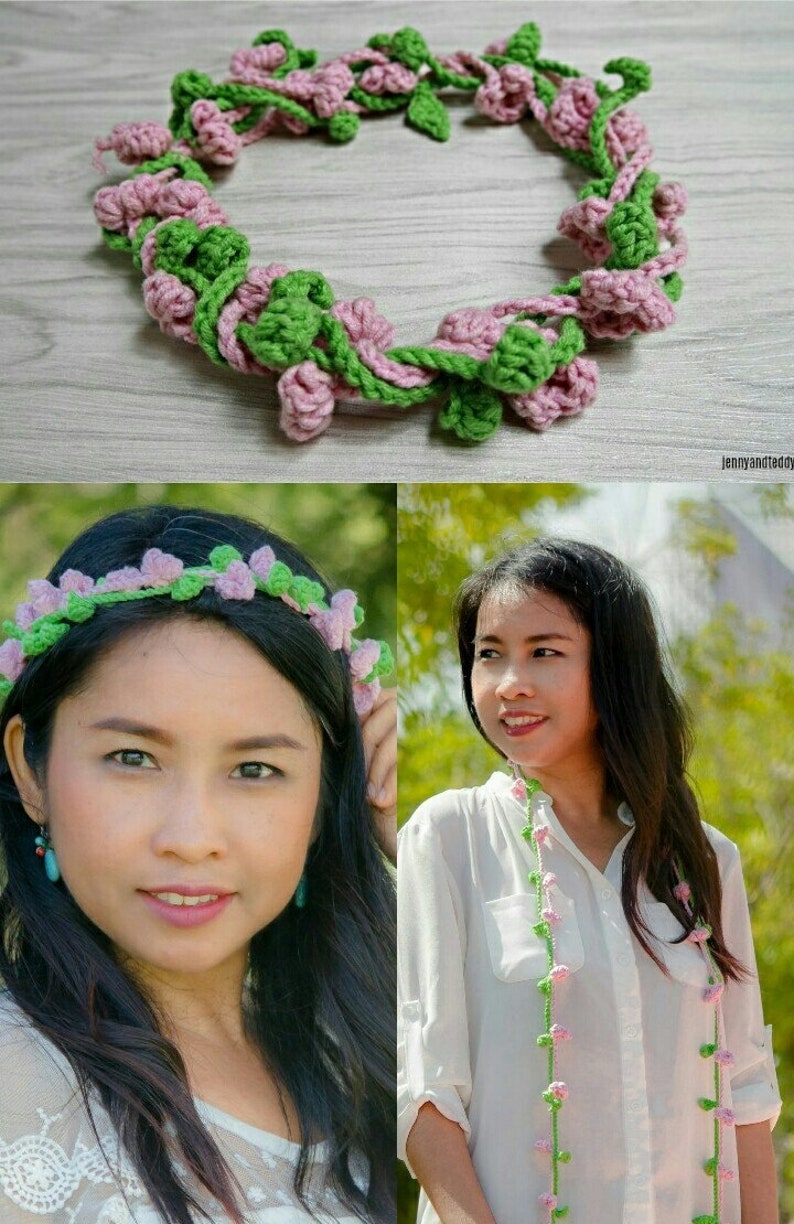 Instant Download PDF Crochet Pattern Delia Flowers Crown Etsy